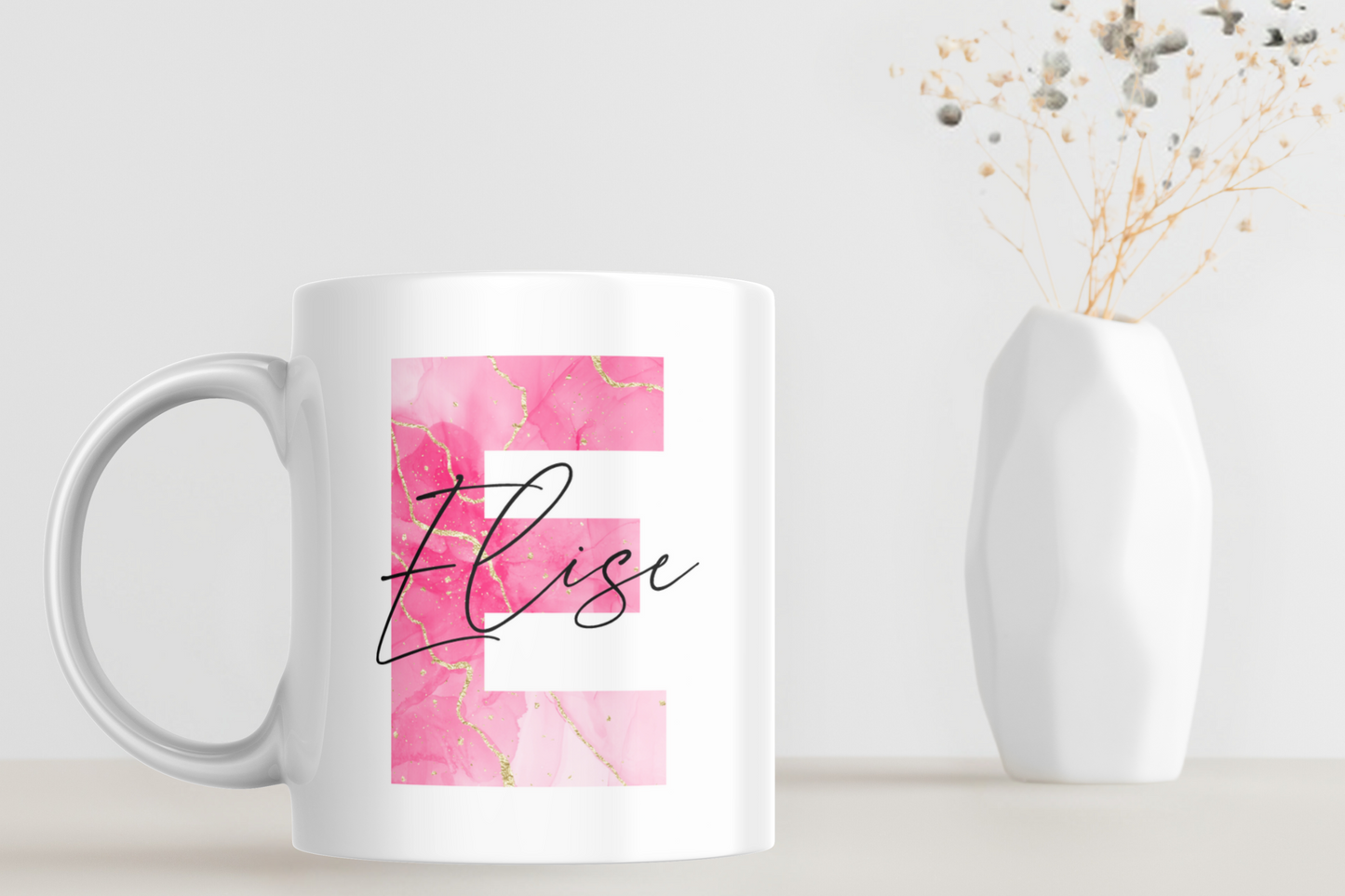 Name & Initial Mug (various colours) - 11oz Ceramic Mug