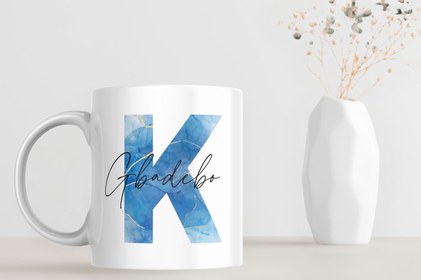 Name & Initial Mug (various colours) - 11oz Ceramic Mug