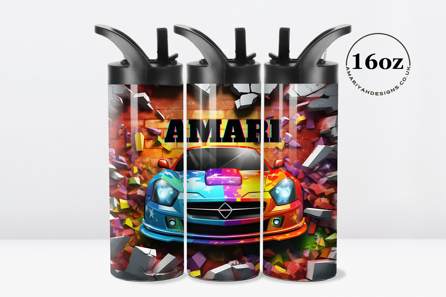 Sports Car - 16oz Kids Water Bottle