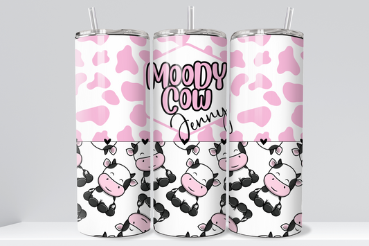 Personalised Moody Cow - 20oz Stainless Steel Tumbler